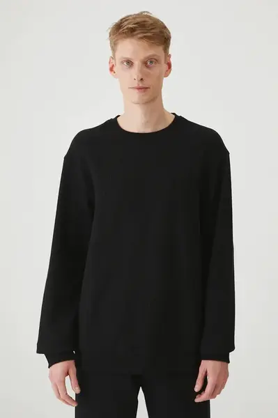 Bavlněné tričko s dlouhým rukávem Medicine černá barva