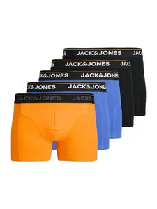 JACK & JONES Boxerky 'Jactheodore'  modrá / oranžová / čierna / biela