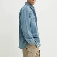 Džínová košile Levi's pánská, modrá barva, relaxed, s klasickým límcem