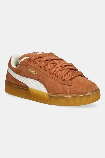 Kožené tenisky Puma Suede XL hnědá barva, 395205