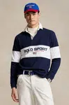 Bavlněné tričko s dlouhým rukávem Polo Ralph Lauren tmavomodrá barva, 710938458
