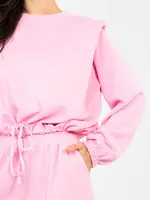 Pastelový růžový komplet s jogger kalhotami