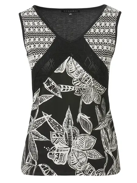 KOROSHI Top  čierna / biela