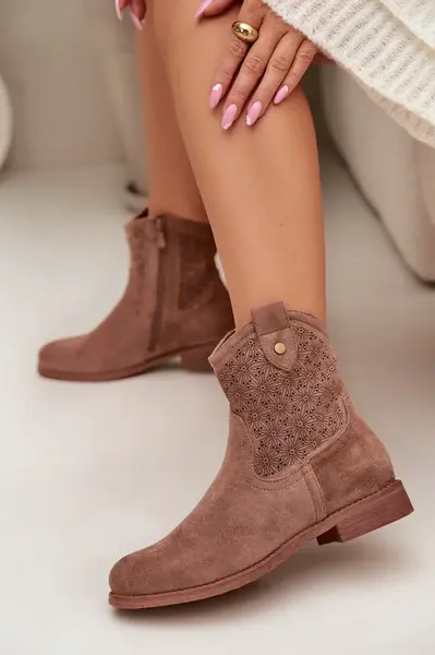 S. BARSKI dámské kotníkové boty s otevřeným vzorem