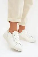 EVENTO kožené dámské mokasíny se zipem bílé-zlaté