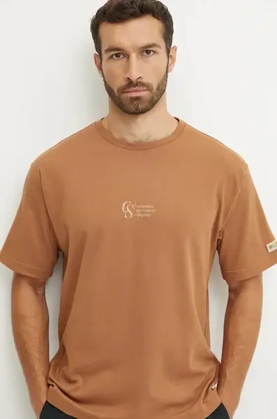 Tričko Columbia CSC Heritage hnědá barva, s potiskem, 2090871