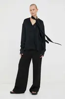 Kalhoty 2NDDAY dámské, černá barva, jednoduché, high waist