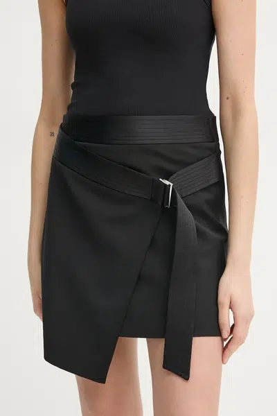 Vlněná sukně Filippa K černá barva, mini, 31339