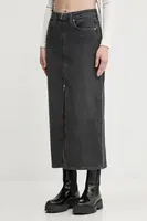 Džínová sukně Karl Lagerfeld Jeans šedá barva, midi, A1W12008