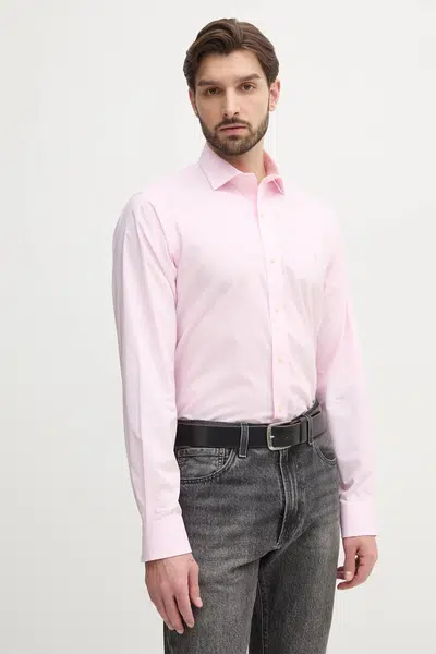 Bavlněná košile Polo Ralph Lauren růžová barva, regular, s italským límcem, 712969006
