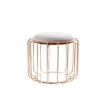 ODKLÁDACÍ STOLEK, šedá, měděné barvy