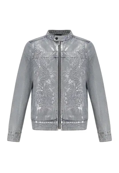 Ed Hardy Prechodná bunda  modrá denim / biela