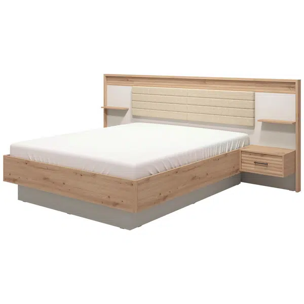 Xora POSTELOVÁ SESTAVA, 180/200 cm, kašmírová, dub artisan
