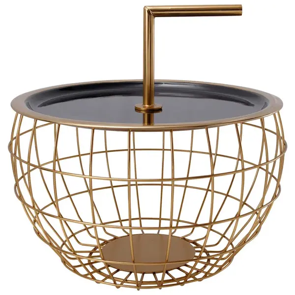 MID.YOU ODKLÁDACÍ STOLEK, černá, barvy zlata