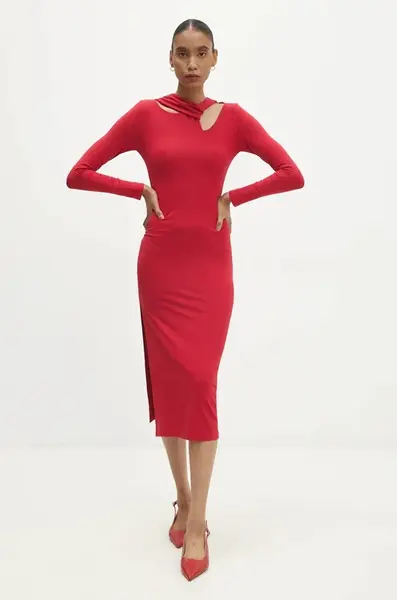 Šaty Answear.LAB červená barva, midi