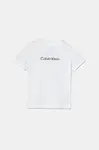 Dětské bavlněné tričko Calvin Klein Jeans bílá barva, s potiskem, IU0IU00682