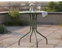 Okrúhly záhradný stôl Plano, priemer 60 cm, zelený%