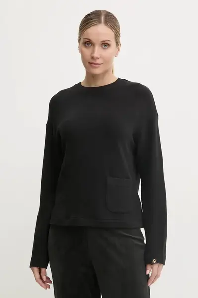 Pyžamové tričko s dlouhým rukávem United Colors of Benetton černá barva, 3Q413M06F