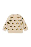 Dětský vlněný svetr Konges Sløjd BELOU LEMON KNIT BLOUSE šedá barva, KS101427