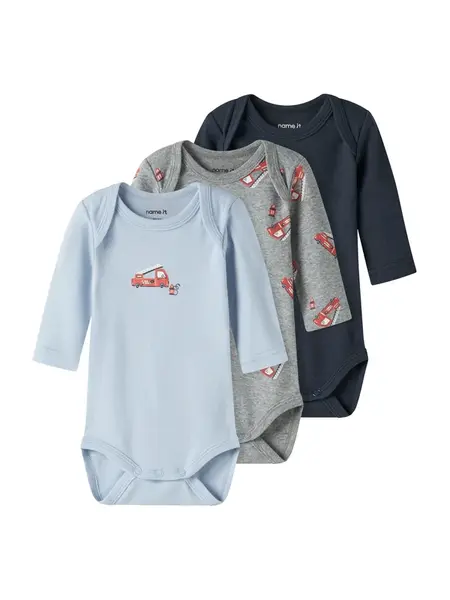 NAME IT Body  námornícka modrá / svetlomodrá / sivá melírovaná / krvavo červená