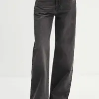 Džíny Levi's RIBCAGE WIDE LEG dámské, černá barva, A6081