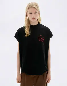 Thinking MU Flower Cord Black Volta Tee BLACK L