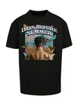 MT Upscale Tričko 'Days Before Summer'  béžová / svetlomodrá / čierna