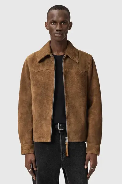 Semišová bunda AllSaints DELLCOT