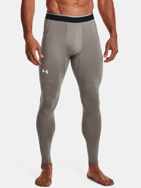 Šedé pánske kompresné legíny Under Armour UA CG Armour Novelty Legging