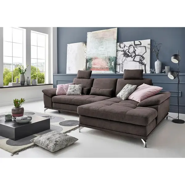 Sit & More ROHOVÁ SEDAČKA, textil, tmavě hnědá