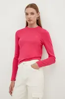 Bavlněný svetr HUGO Scallia růžová barva, lehký, 50514296