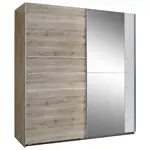 MID.YOU ŠATNÍ SKŘÍŇ SE ZRCADLEM, bílá, dub San Remo, 179/198/64 cm