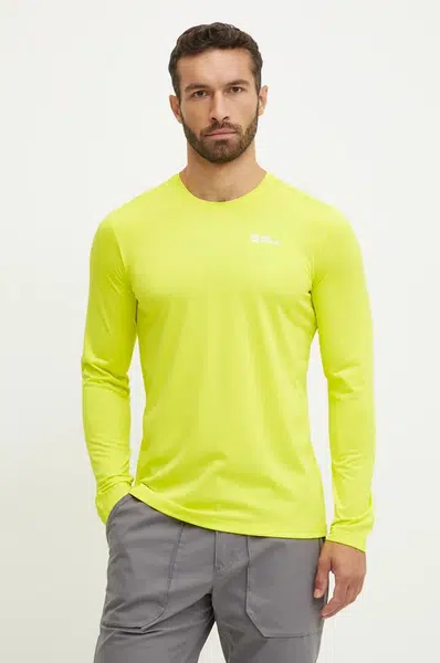 Sportovní tričko s dlouhým rukávem Jack Wolfskin Sky Thermal oranžová barva, melanžový, 1808682