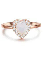 Glanzstücke München Prsteň  ružové zlato / priehľadná / biela
