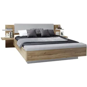 Ti'me POSTELOVÁ SESTAVA, 180/200 cm, šedá, dub artisan