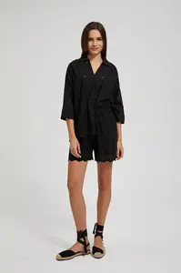 Dámské plátěné šortky MOODO - černá