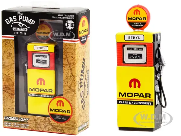 1951 Wayne 505 Gas Pump "MOPAR Parts &amp; Accessories" Yellow "Vintage Gas Pumps" Series 11 1/18 Diecast Replica by Greenlight