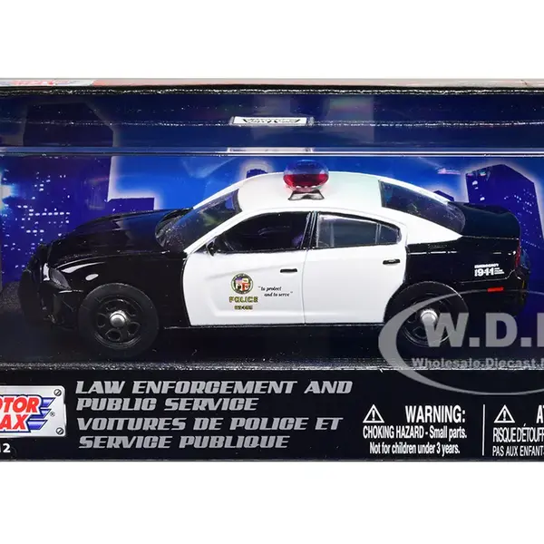 2011 Dodge Charger Pursuit Black and White "LAPD (Los Angeles Police Department)" 1/43 Diecast Model Car by Motormax