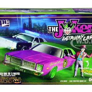 Skill 2 Model Kit 1977 Dodge Monaco with Joker Resin Figurine "Batman" 3-in-1 Kit 1/25 Scale Model by MPC