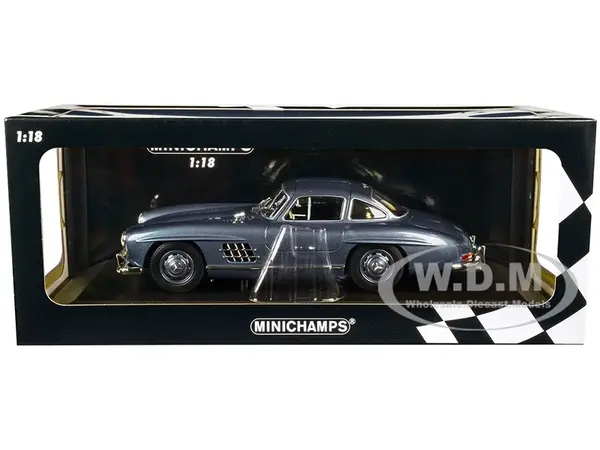 1955 Mercedes-Benz 300 SL W198 Light Blue Metallic Limited Edition to 450 pieces Worldwide 1/18 Diecast Model Car by Minichamps