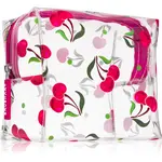 BrushArt Accessories Transparent cosmetic bag transparentná kozmetická taštička Sweet Cherry 15 x 14 x 9 cm 1 ks