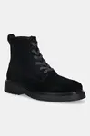 Semišové boty Calvin Klein COMBAT ESS LACE UP ZIP BOOT SU