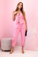 Kesi Włoski Set vesta + nohavice svetloružová