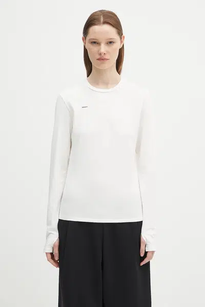 Tričko s dlouhým rukávem Pangaia Cotton-Stretch Long-Sleeved Top bílá barva, 10002429