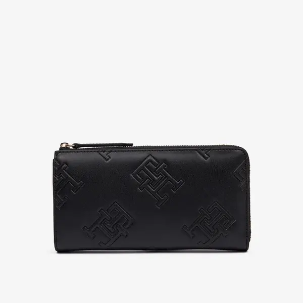 Černá dámská peněženka Tommy Hilfiger TH Refined Large Za Mono