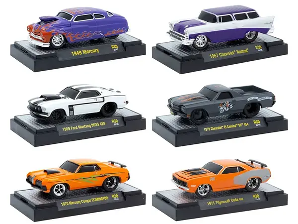 "Ground Pounders" 6 Cars Set Release 30 IN DISPLAY CASES Limited Edition 1/64 Diecast Model Cars by M2 Machines
