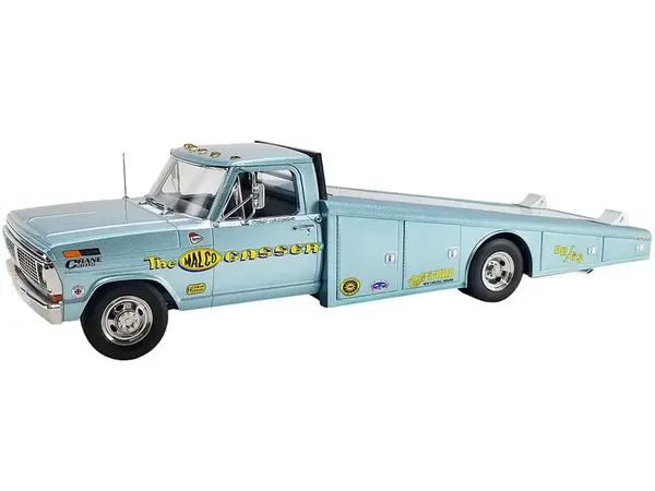 1970 Ford F-350 Ramp Truck Light Blue Metallic "Malco Gasser" Limited Edition to 240 pieces Worldwide 1/18 Diecast Model Car by ACME
