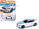 2016 Ford Mustang GT King Premier Edition "Pettys Garage" Oxford White with Petty Blue Stripes "Modern Muscle" Series 1/64 Diecast Model Car by Auto