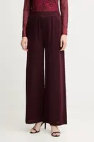 Kalhoty Marc Aurel dámské, vínová barva, široké, high waist, 1891-7000-73813