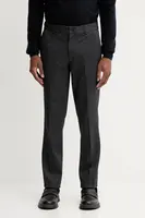 Kalhoty HUGO Hesten254F1J-H pánské, šedá barva, přiléhavé, 50549556
